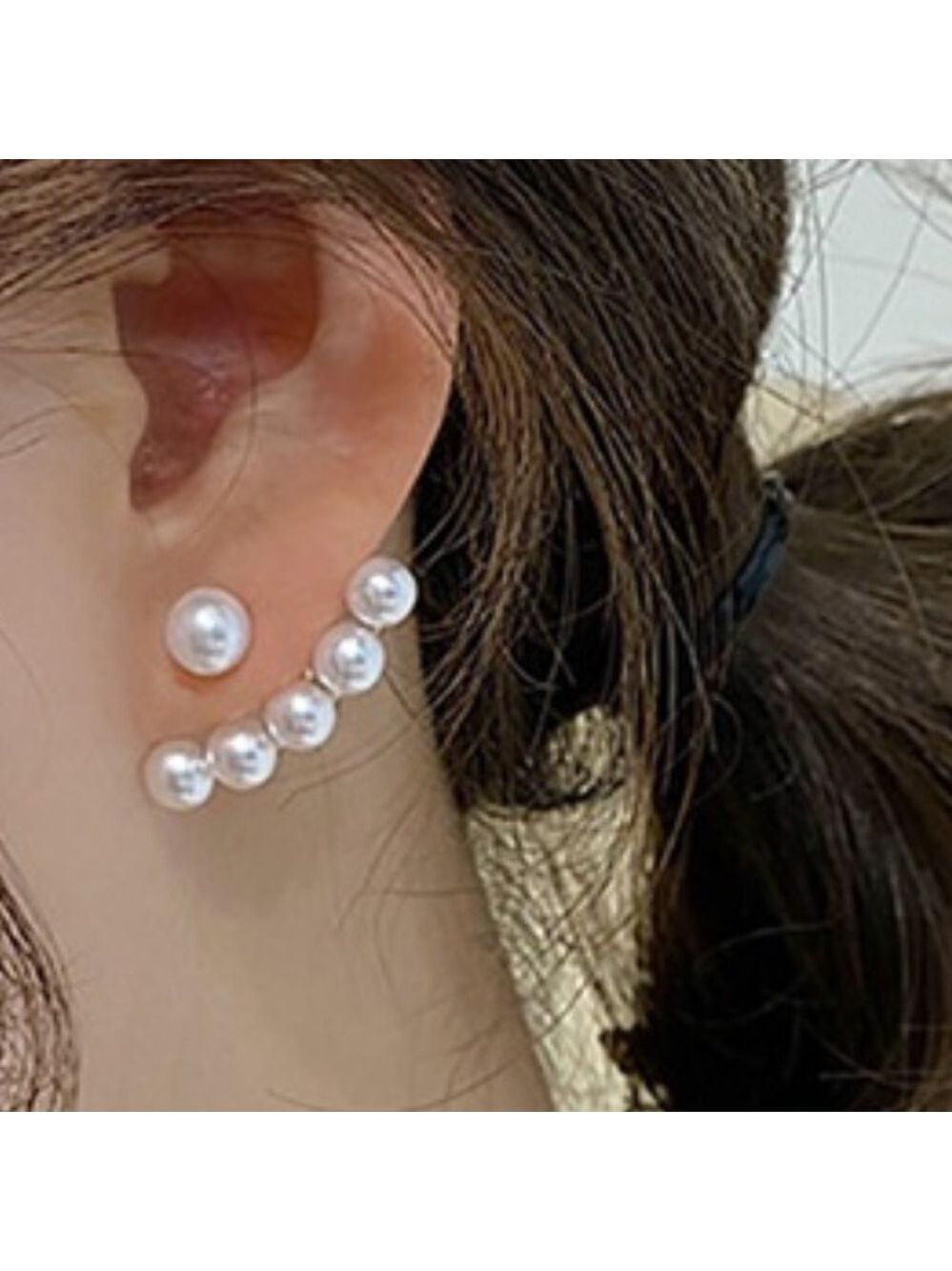 Retro boutique rear hanging pearl earrings